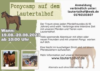 Ponycamp auf dem Lautertalhof, Janina Sausse , Reiturlaub, Lautertal