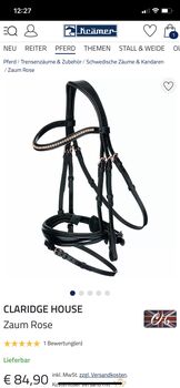 Verkaufe Nagelneue Trense, Claridge House Zaum Rose, Ramona Netzer, Bridles & Headstalls, Pfunds