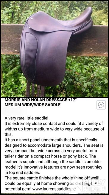 Morris and Nolan show/ dressage saddle, Morris and Nolan  Show/ Dressage , Jean O'CONNOR, Dressursattel, Galway, Abbildung 3