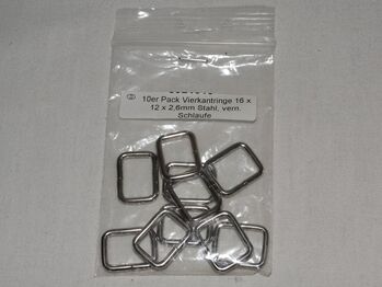 10x Vierkantringe 16x12x2,6mm Stahl vernickelt für Westerntrense Kopfstück Kinnriemen Western Trense, Anne, Sonstiges, Wahrenholz