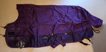 120€% 600D Highneck Regendecke m. Fleece Riders King lavendel lila 165cm Riders King 600D Highneck Regendecke personalisierbar mit Fleece