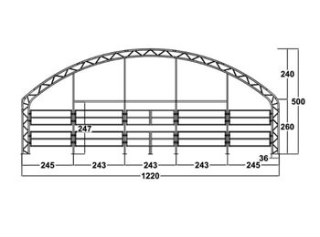 Weidezelt 12x12 m GSCT4040 Premium für den ganzjährigen Einsatz auf Weiden