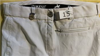 15 Pikeur LUGANA weiße Reithose Gr .34/36 Bund 32 cm mit Straßhufeisen, Pikeur Lugana, Martina Benzinger, Breeches & Jodhpurs, Thüringen - Rudolstadt