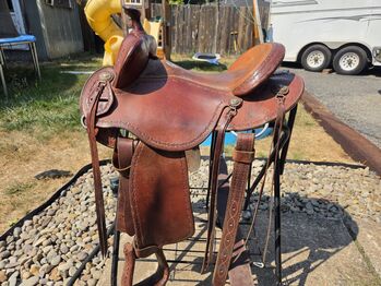 15" Signed Clinton Anderson Aussie Stock Saddle by Martin Saddlery, SLURRY, Western Saddle, los angeles