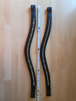 2 x Leder-Stirnband, Stirnriemen mit Glitzersteinen für Pferde, 42 cm, schwarz; 4 Horse, 4 Horse, Andrea Schürmann, Nosebands, Lichtenau