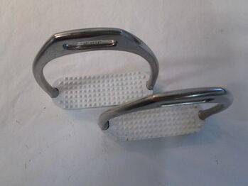 3 Paar Steigbügel 1 NEU 12 cm weis Edelstahl