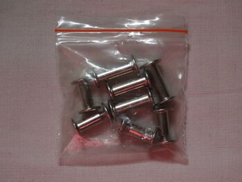 8 Chicagoschrauben: 4x 10mm & 4x 15mm Buchschrauben Gürtelnieten Schraubnieten