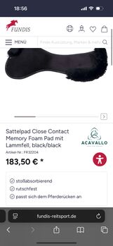 Acavallo Memory Pad, Acavallo Close Contact Memory Foam Halfpad Lammfell, Vanessa Dach, Saddle Accessories, Bebra