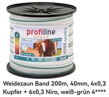 Weidezaun Band 40mm, 2400m, Voss, I. A. , Wires, Tapes & Ropes, Herrengosserstedt