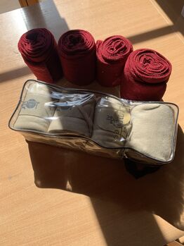 Bandagen Grau und Weinrot, jumoteec, Seline Lehmann, Horse Bandages & Wraps, Linden 