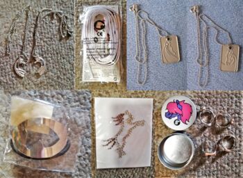 Kinder Schmuck Pferd (Kette Ring Spange Bügelbild Schnürsenkel Schweißarmband), CN, Equestrian Jewelry, Altusried