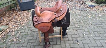Schöner Westernsattel mit Gelgurt und hochwertigem pad, Ute Bartenstein, Western Saddle, Misserode