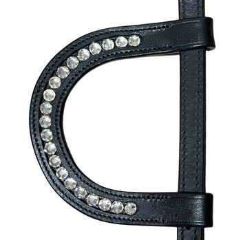 Schwarzer Einohrzaum mit Strass