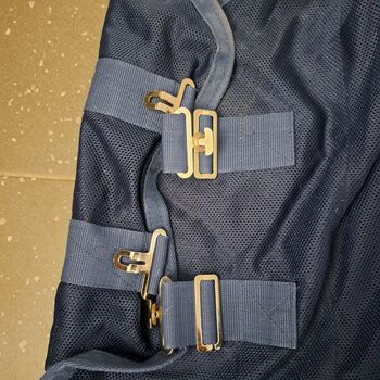 Blaue Fkiegendecke mit Rückenfleece 155cm
