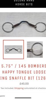 Bombers loose ring snaffle, Bombers Loose ring happy tongue , Tara, Gebisse, Stoke-on-trent