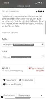 Fellsattel schwarz, englisch, Engel Englisch, Sarah, Lambskin Pad, Ahrensburg