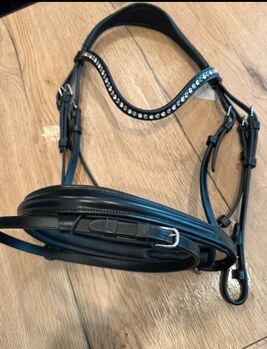 BR Trense Eston Warmblut schwarz Swarovski, BR  Eston Warmblut , Tini, Ogłowia, Pilsting