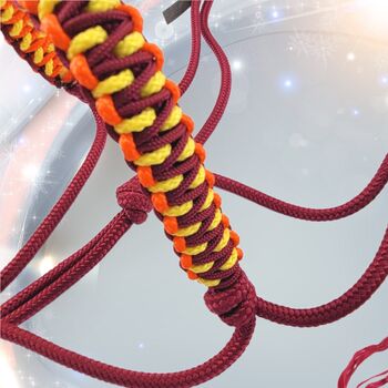 Tolles Set Bordeaux Halsring und Knotenhalfter Warmblut