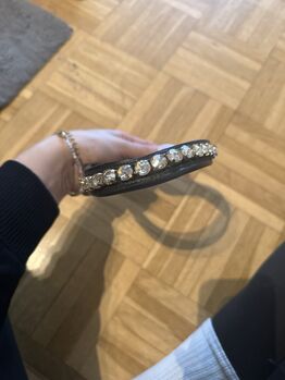 BridleryStirnriemen schwarz mit Swarovski Kristallen bernstein WB, Bridlery , Bella, Naczółki, Düsseldorf
