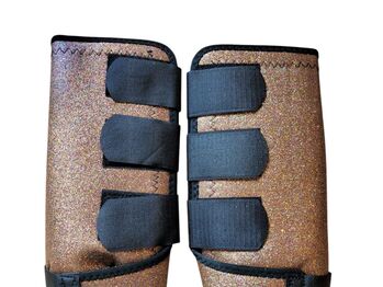 Brillante goldene diamantene Gamaschen, Gr. L, atmungsaktiv, Chew, Andrea Schürmann, Tendon Boots, Lichtenau