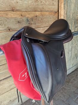 Brauner Monoblatt Dressursattel Selleria Equipe Olympia 17,5 breit Selleria Equipe  Olympia 