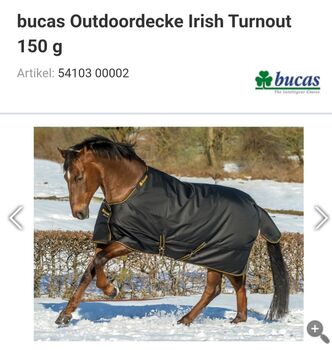 Bucas Regendecke irish tourn out, 1,35m, 150g neuwertig, Bucas Irish tourn out , Janine , Derki dla konia, Nachrodt 