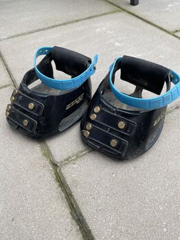 Scoot Boots Gr.5 slim, schwarz und hellblau, neuwertig, Scootboot, Rike, Buty dla konia, Göttingen