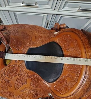 California Grapes Fully Tooled Freckers Ranch Saddle 15" Unused-New Handmade Ranch Saddle