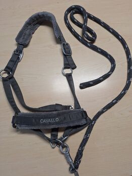 Cavallo Fellhalfter WB mit Strick grau Cavallo  Fellhalfter