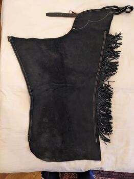 Western Echtleder Chaps schwarz, NEU