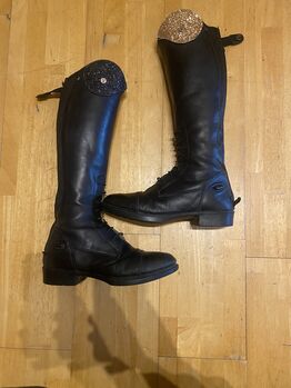 Kinderreitstiefel Lederreitstiefel mit austauschbaren Dressurbogen QHP