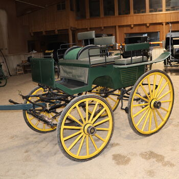 Schwere Wagonette Kutsche E. Wiez Zweispänner Scheibenbremsen E. Wiez Schwere Wagonette