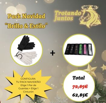 Coffret de Noël « Paillettes et Style » : Gants + Ceinture à cristaux, Trotando Juntos  Paillettes et Style, Maite (Productos Ecuestres Trotando Juntos S.L), Riding Gloves, Palau solita y plegamans