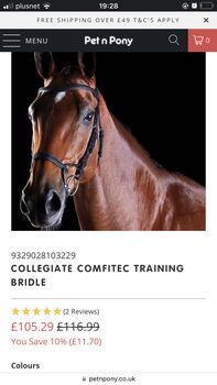 Collegiate comfitec bridle, Collegiate  Comfitec, Harriet, Bridles & Headstalls, Johnston 