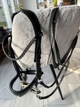 Kandare presteq Glitzer Lack Wb Full unterleg Trense Gebiss Presteq Kandare