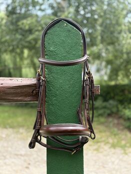 Kandare Unterlegtrense in braun, COB/ Vollblut, goldene Beschläge, Lara , Bridles & Headstalls, Zolling