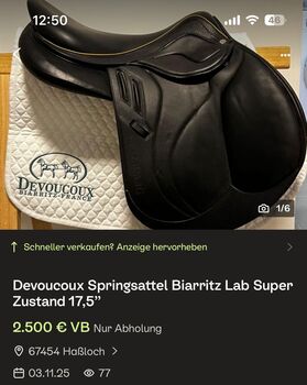 Devoucoux Springsattel wie neu Devoucoux  Biarritz Lab