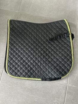 Schabracke Dressur DR schwarz mit grün-gelber Kordel, Lisa, Dressage Pads, Frickenhausen