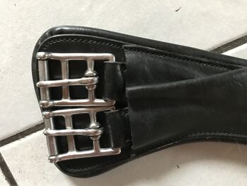 Dressur Leder Mondgurt, Busse  Curved -DR 65 cm schwarz Leder , Conny, Sattelgurte, Esslingen