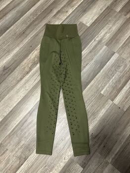Dunkelgrüne, olivgrüne Reithose, Reitleggings XS Vollgrip Reithose Lauria Garrelli