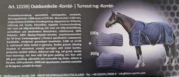 Weidedecke HKM Kombi Regendecke mit Linern im Set Gr. 155, HKM Regendecke Kombi, Juliane, Derki dla konia, Bayreuth 