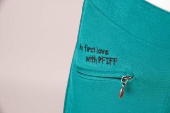 PFIFF Kinder-Reitleggings mit Stoffbesatz Gr. 164 Farbe türkis Reit-Leggings