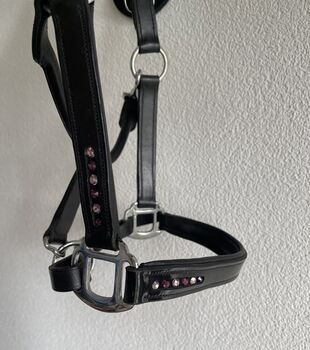 Echtleder Lackhalfter mit Swarovski Steinen