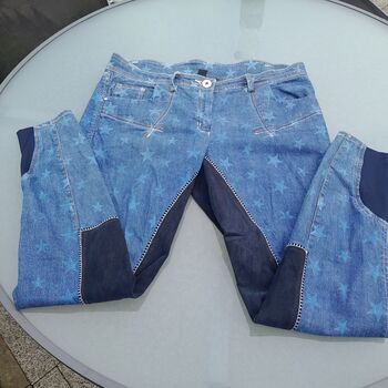 Ausgefallene Reithose Jeans mit Sternen Gr. 44
