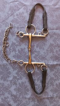 Einfach gebrochenes Pelham - Gebiss mit Pelham - Riemchen Waldhausen