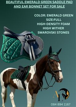emerald green saddle pad and ear bonnet, Angel Equine , Abbey, Inne podkładki pod siodło, Pretoria 