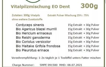 EO Dent Vitalpilzmischung 300g, Pferde fit, Anke, Heu & Stroh, Erndtebrück