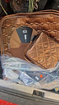 Eskadron heritage Satin Crystal Almond Set, Eskadron  Heritage Satin Crystal Almond , Carina , Dressage Pads, Rust