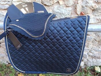 Eskadron Fliegenhaube Heritage Full navy mit goldenen Steinchen, Eskadron Heritage, Pferdi, Ochrona koni przed owadami , Ponitz