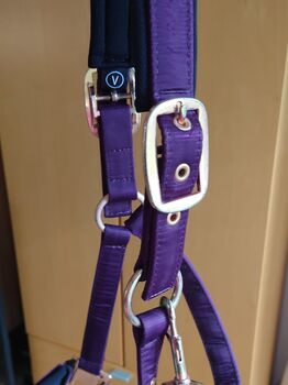 Eskadron Halfter + Strick Heritage 20/21, deepberry, V Eskadron Glossy Doublepin